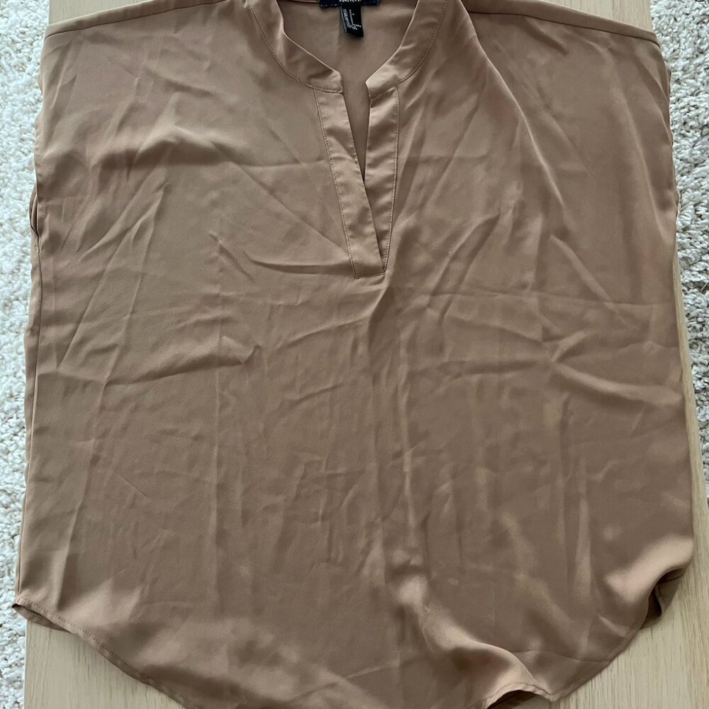 Beige V-Neck T-Shirt